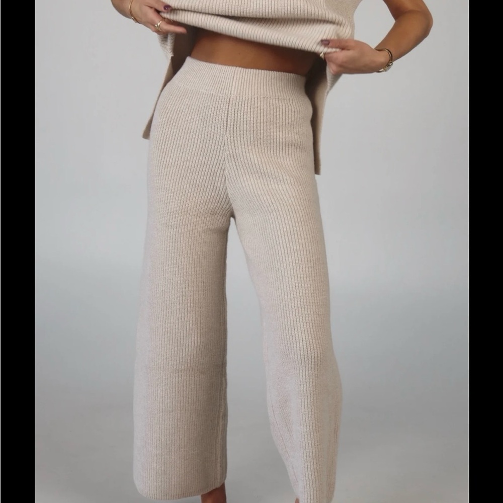 Cozy Knit Beige Pants